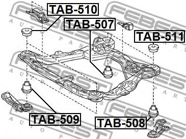 FEBEST TAB-509 Mounting, axle beam